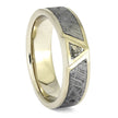 Handmade Meteorite and Diamond Wedding Ring for Men