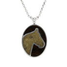 Horse Memorial Pendant Necklace with Wood