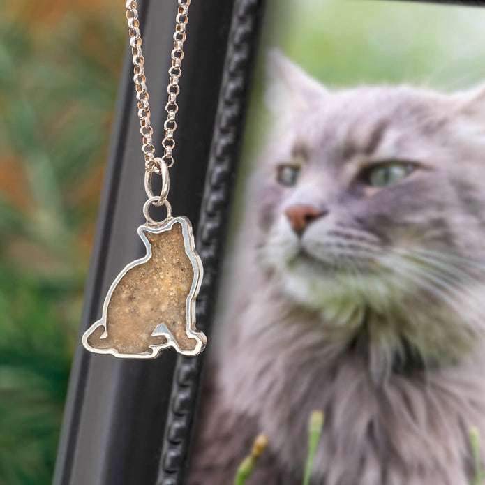 Cat Memorial Necklace with Ashes Jewelry By Johan