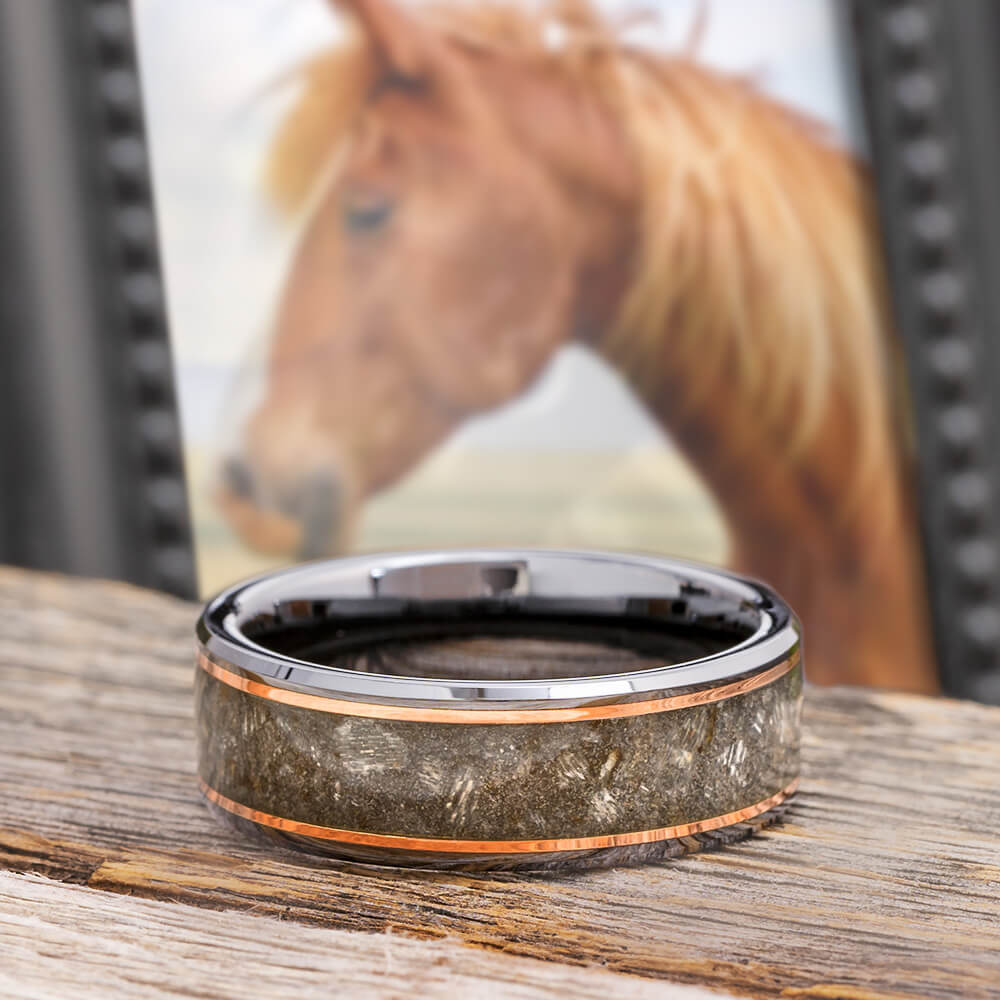 Tungsten Ring with Memorial Ashes