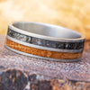 Dinosaur Bone and Whiskey Barrel Ring for Men