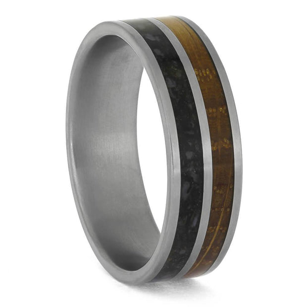 Fossil and Whiskey Barrel Oak Wedding Band