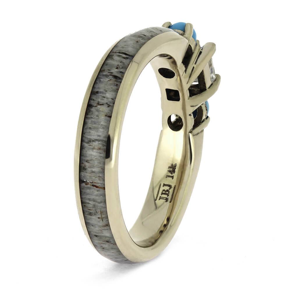 Turquoise Ring with Antler