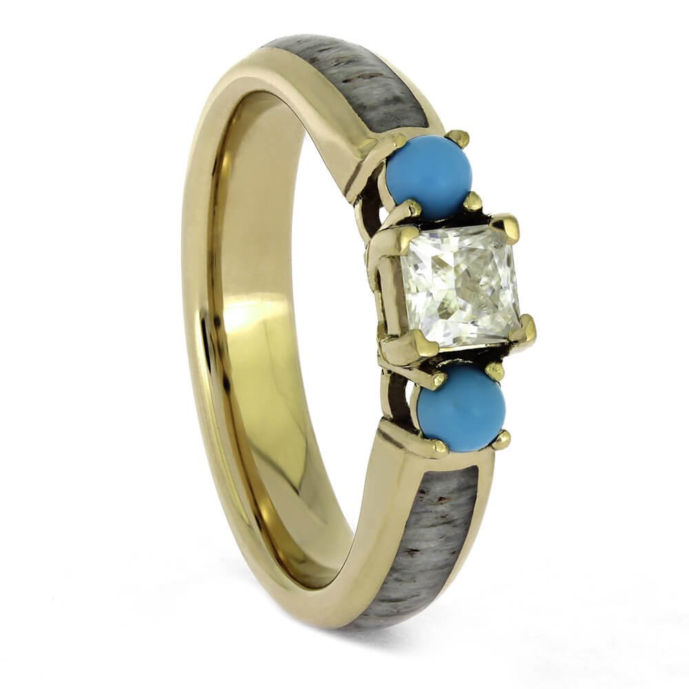 Yellow Gold and Turquoise Engagement Ring