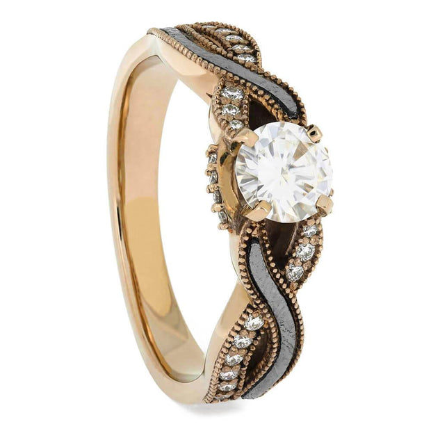 Meteorite Ring in Rose Gold