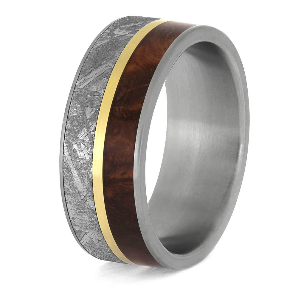 Men's Wood and Meteorite Ring