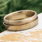 White Gold Wedding Band with Pinstripe