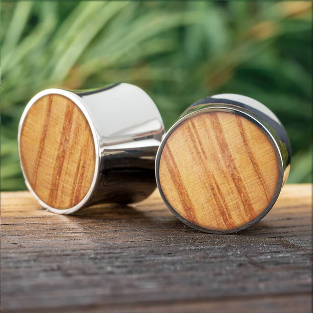 Whiskey Barrel Oak Wood Ear Gauges