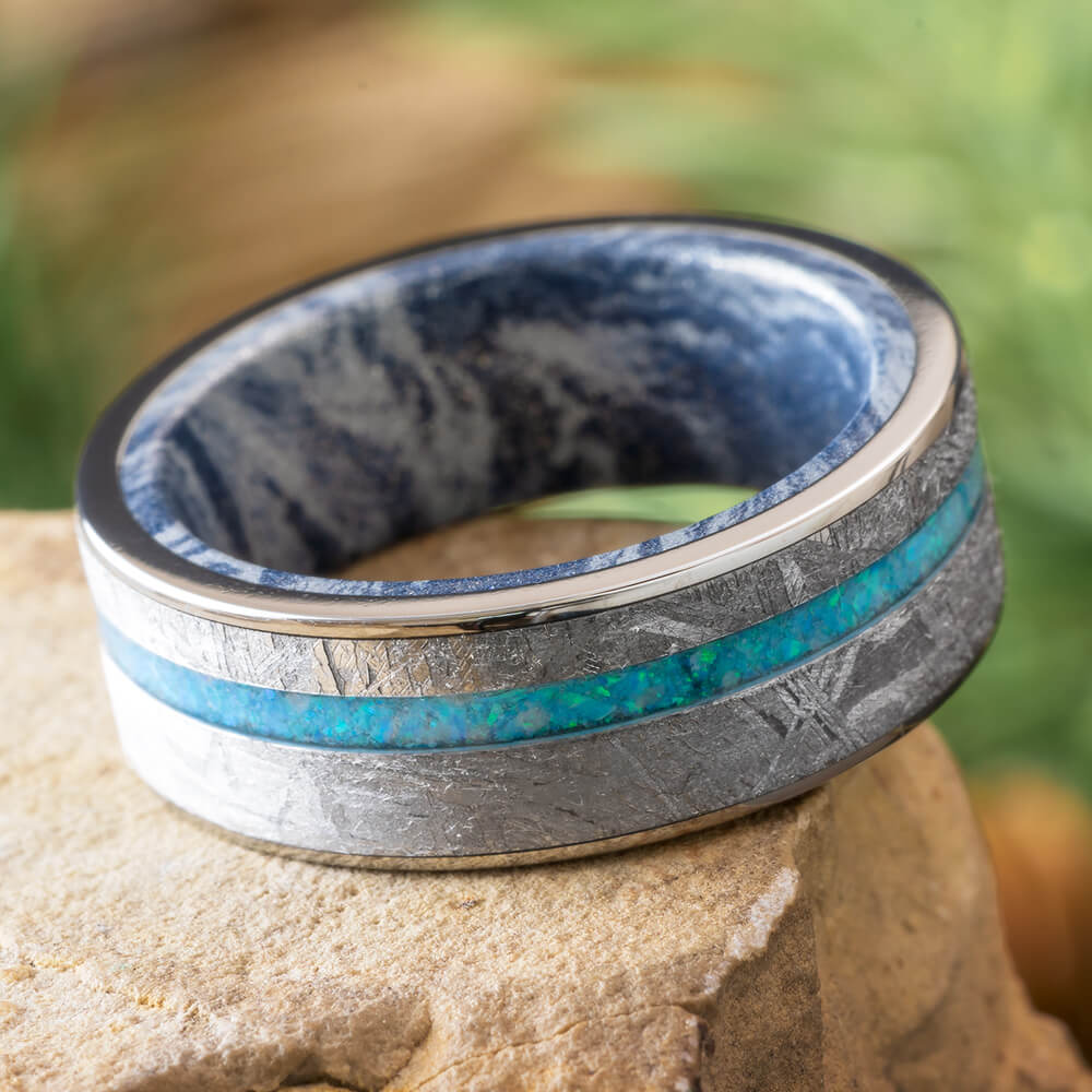 Rugged Tungsten™ Ring with Malachite Inlay and Bark Fi | Segner's Jewelers  | Fredericksburg, TX