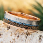 Rose Gold and Meteorite Wedding Band for Men