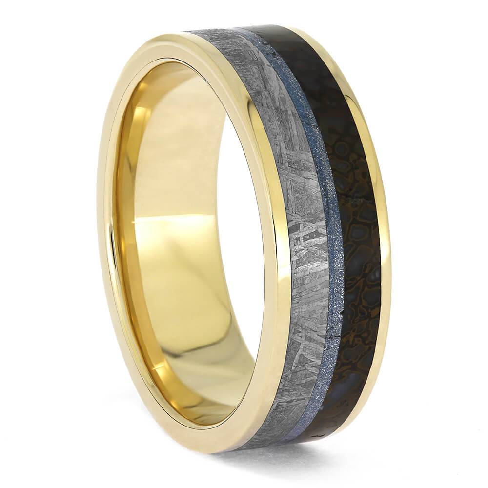 Meteorite, Mokume, and Dino Bone Ring