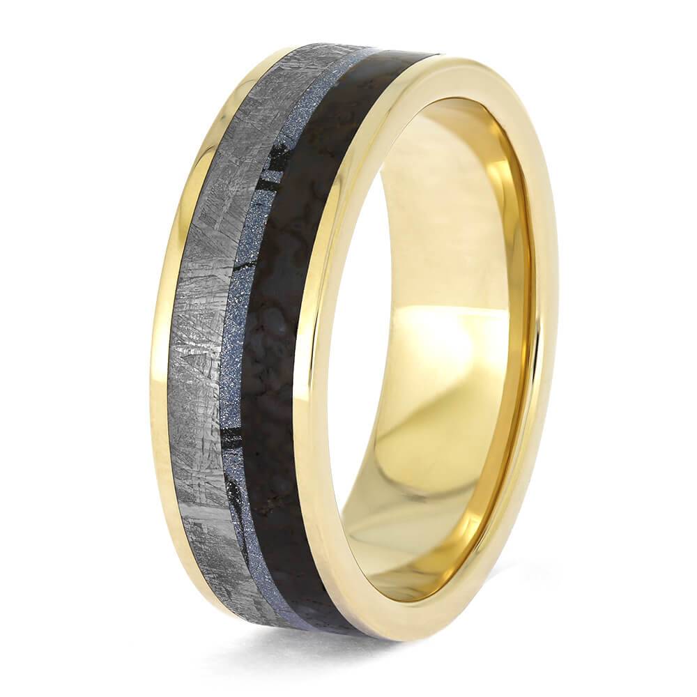 Meteorite and Mokume Wedding Band