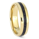 Gold Wedding Band with Sapphire Inlay