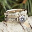 Moissanite Engagement Ring with Antler