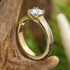 Solid Gold Antler Engagement Ring