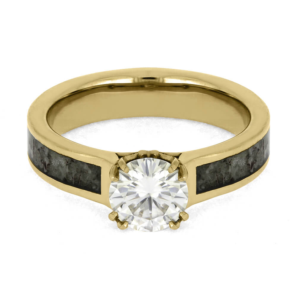 Golden Engagement Ring with Antler