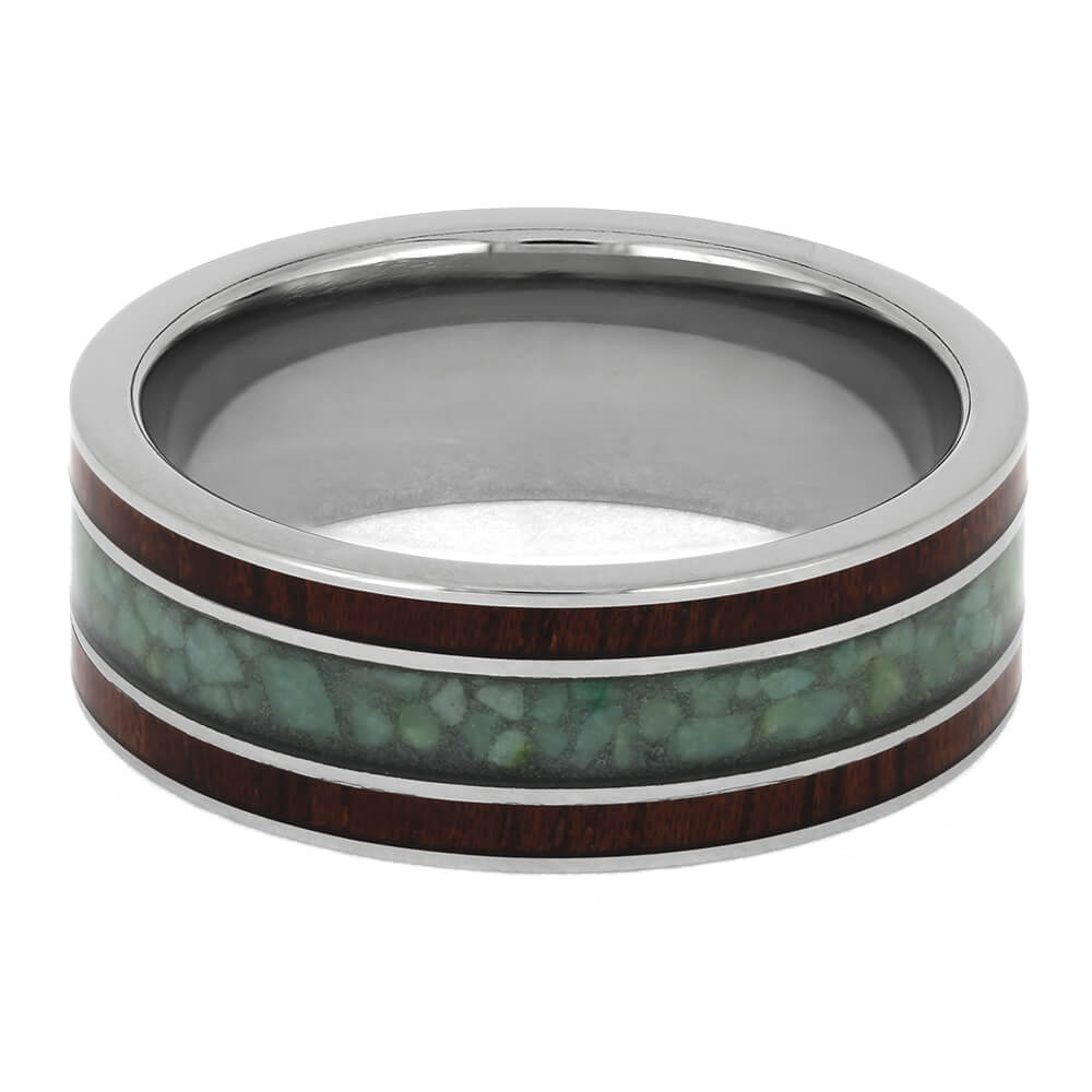 Green Stone Wedding Band