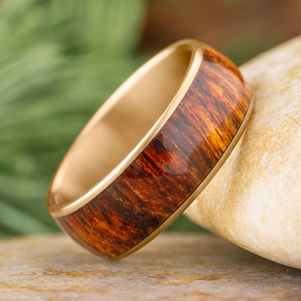 Rose Gold and Rosewood Ring for Men