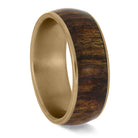 Rose Gold Wedding Band with Rosewood Inlay