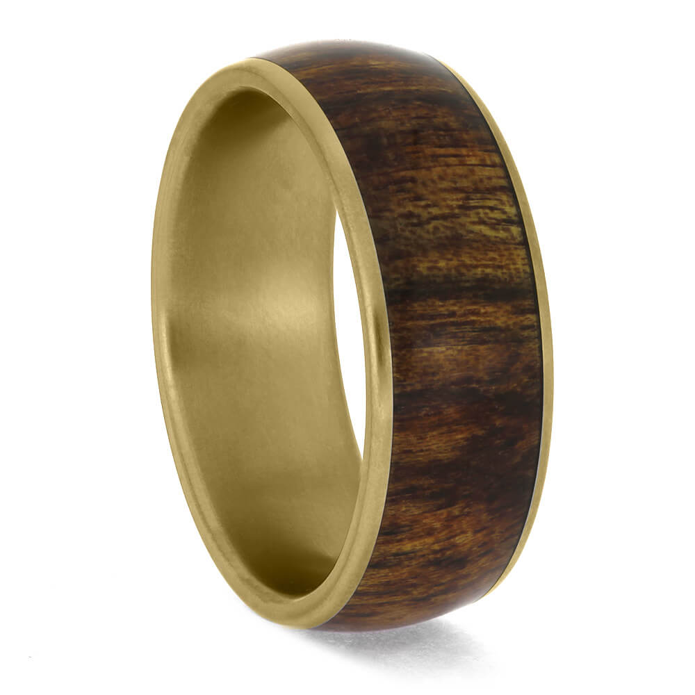 Yellow Gold Rosewood Wedding Band