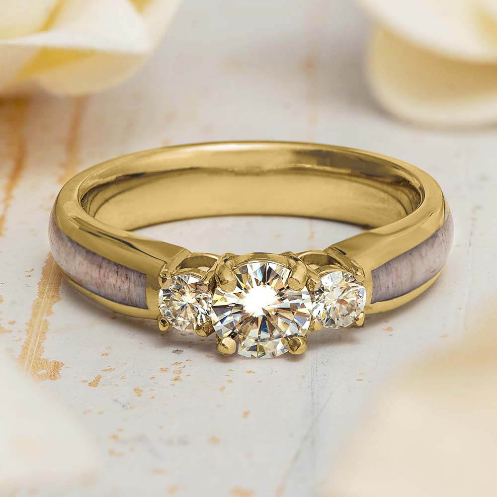 Antler Engagement Ring in Yellow Gold