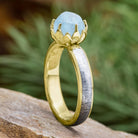 Aquamarine and Meteorite Engagement Ring