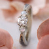 Moonstone and Meteorite Engagement Ring