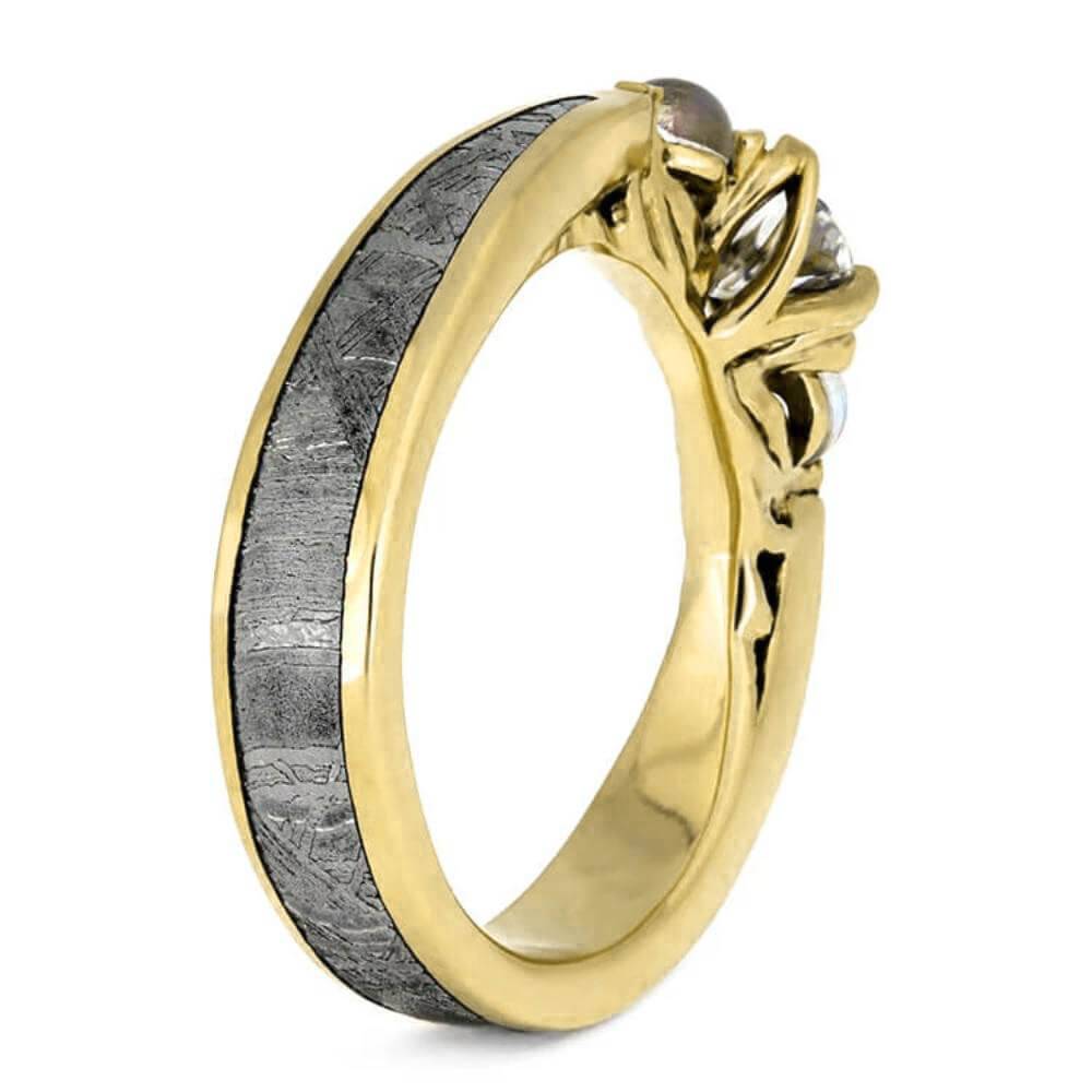 Gold Engagement Ring with Moonstones