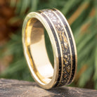 Meteorite and Fossil Wedding Band