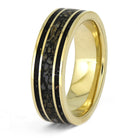 Meteorite Wedding Ring with Fossil