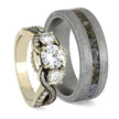 Matching Meteorite Wedding Ring Set
