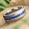 Meteorite and Lapis Wedding Band