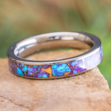 Purple Lava Mosaic Wedding Band