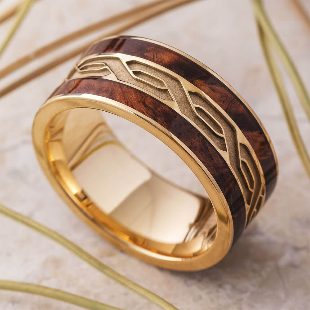 Rosewood and Celtic Knot Wedding Band