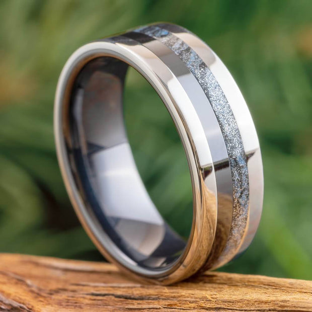 Mokume and Titanium Wedding Band