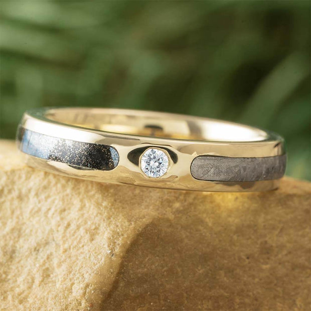 Meteorite Ring with Mokume