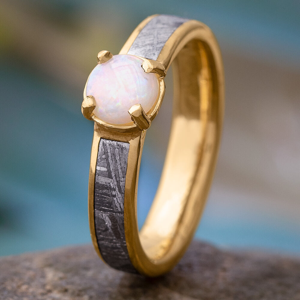 Opal Engagement Ring in Yellow Gold