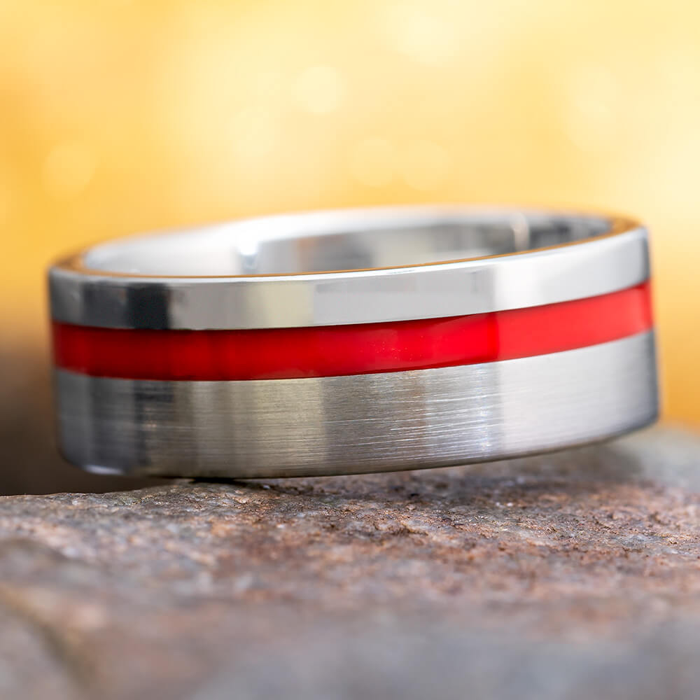 Red Wedding Band for Men