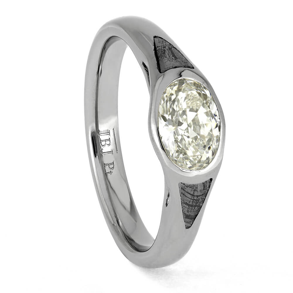 Platinum Engagement Ring with Meteorite