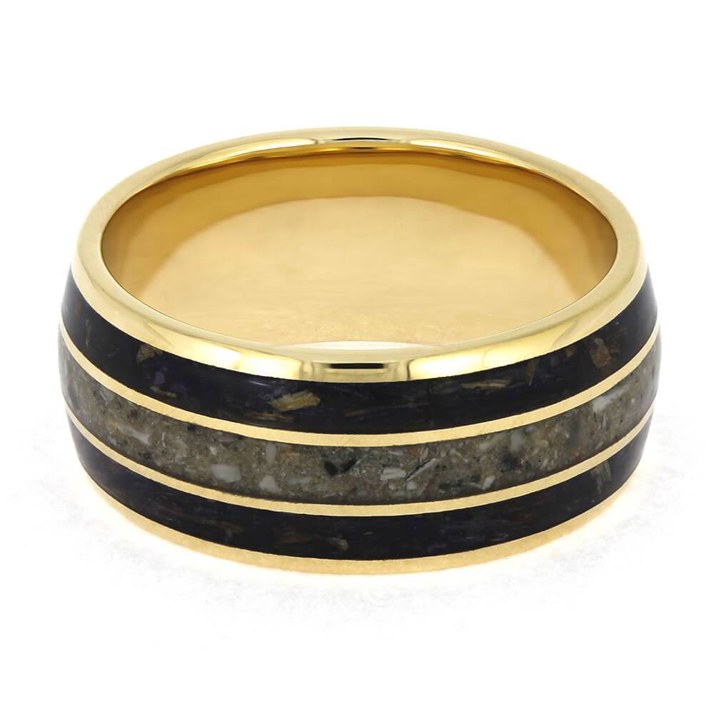 Cremation Ring with Flower Petals