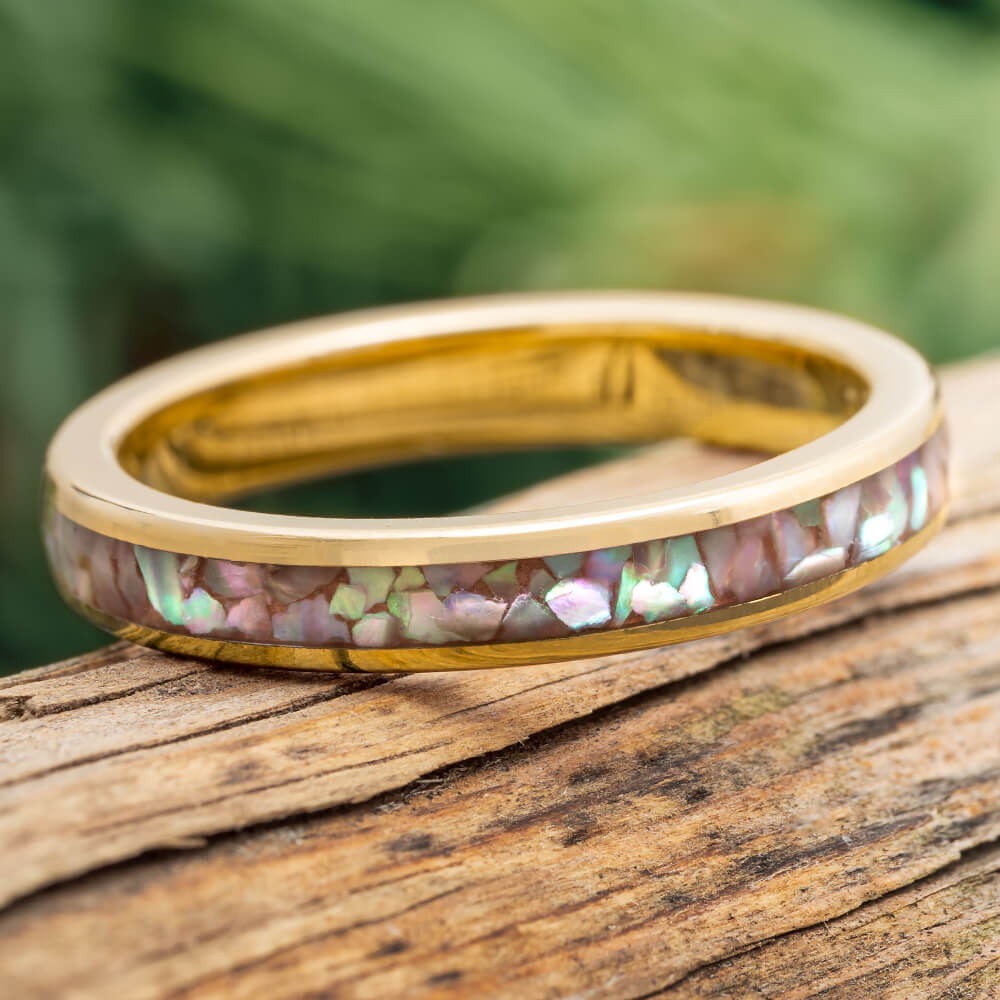 abalone ring gold