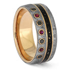 Red and Black Wedding Band for Men