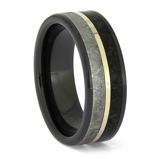 Meteorite and Dino Wedding Band for Men