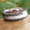 Dinosaur Bone and Meteorite Wedding Band