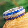 Meteorite and Blue Lapis Wedding Band