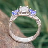Tanzanite and Meteorite Engagement Ring