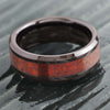 Unique Red and Black Opal Wedding Band