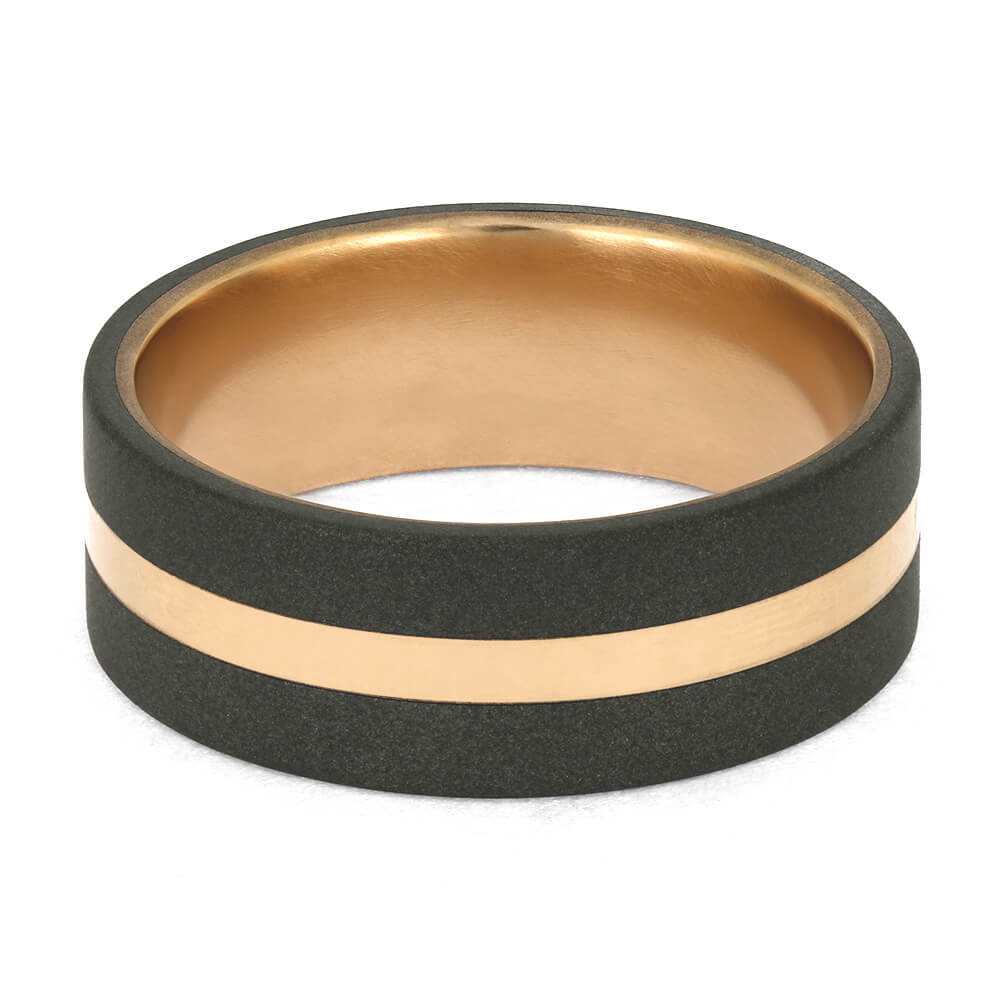 Masculine Wedding Band with Rose Gold