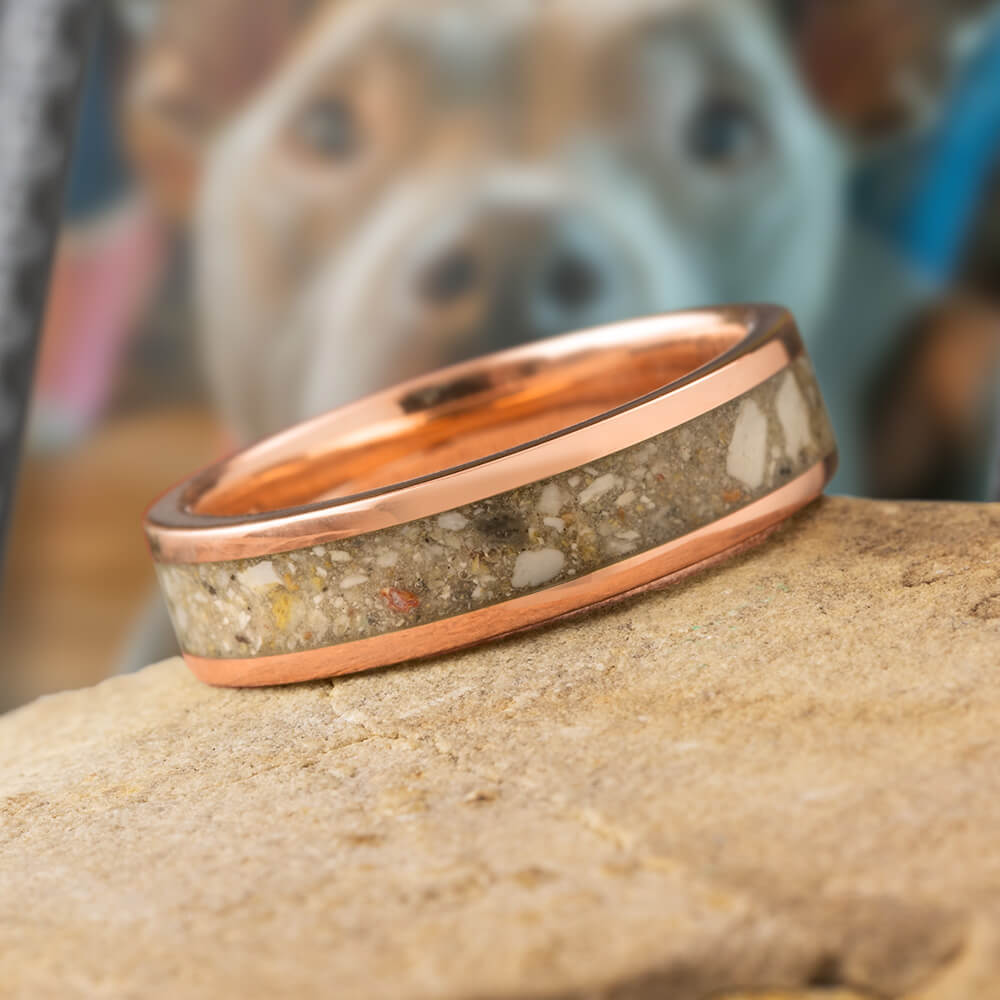 Ashes Memorial Ring in Rose Gold