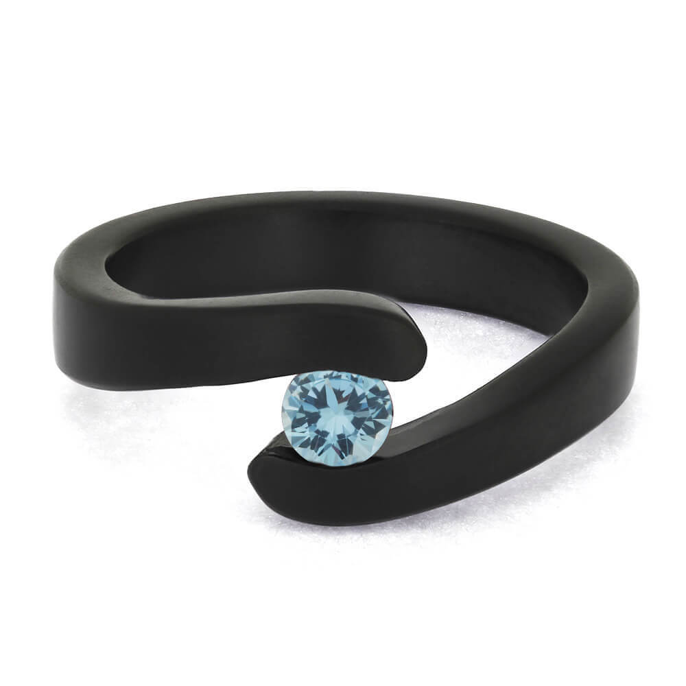 Aquamarine Birthstone Engagement Ring